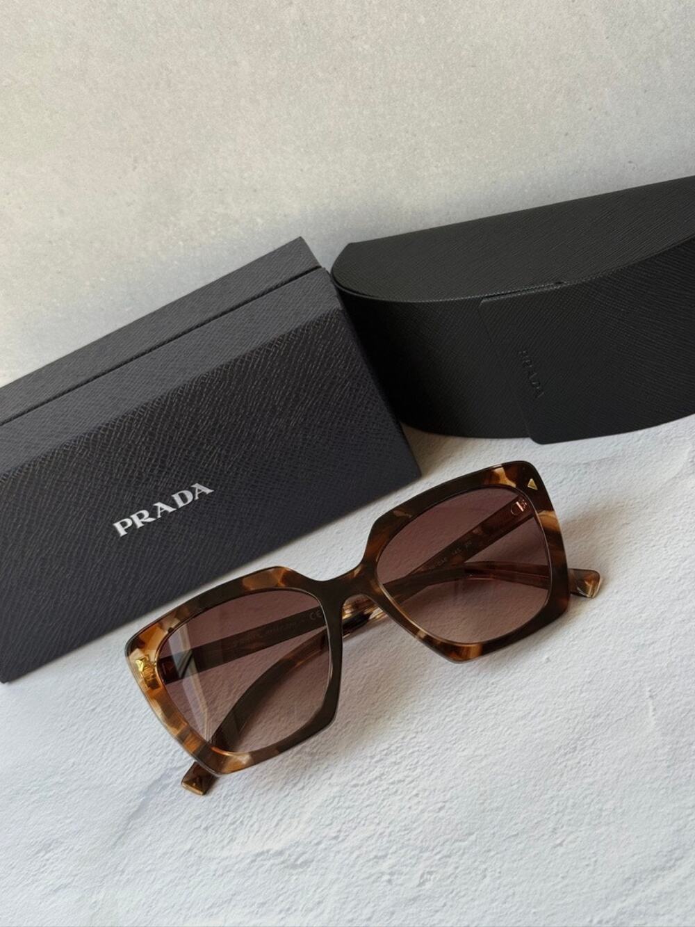 NEW Prada PR23ZS Square Sunglasses in Brown Havana